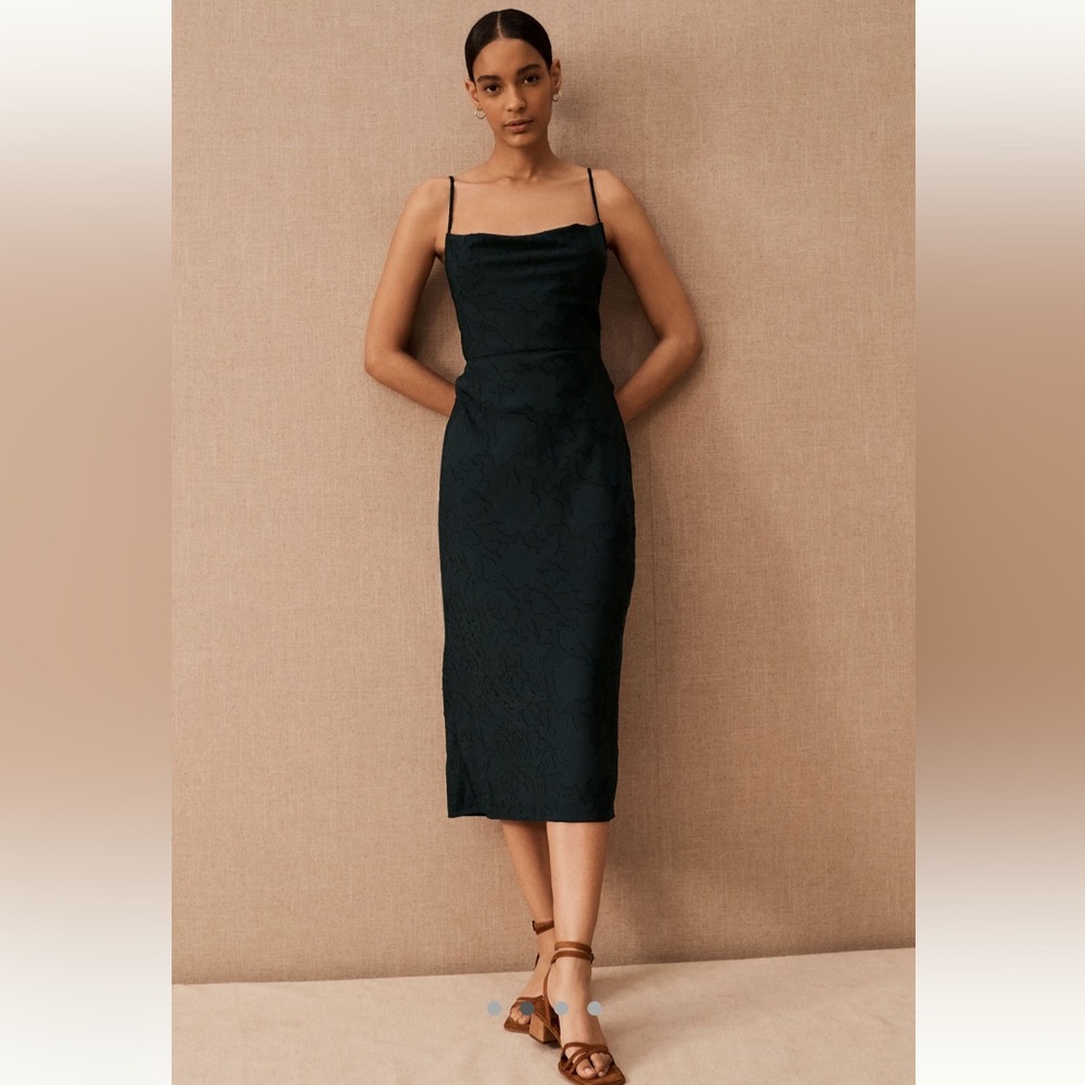 Anthropologie Taye Midi Dress, Emerald Green, Size 14